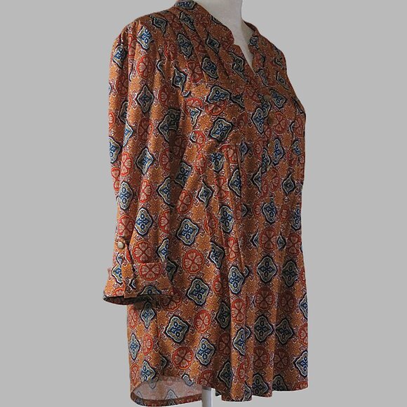 Cocomo Women's Aztec Print Blouse Size S (C519) - Picture 3 of 6